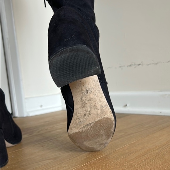 Osana Over-The-Knee Black Heeled Boots • Size 8.5 • Chic & Sleek Silhouette - Picture 8 of 10